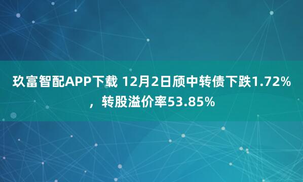 玖富智配APP下载 12月2日颀中转债下跌1.72%，转股溢价率53.85%